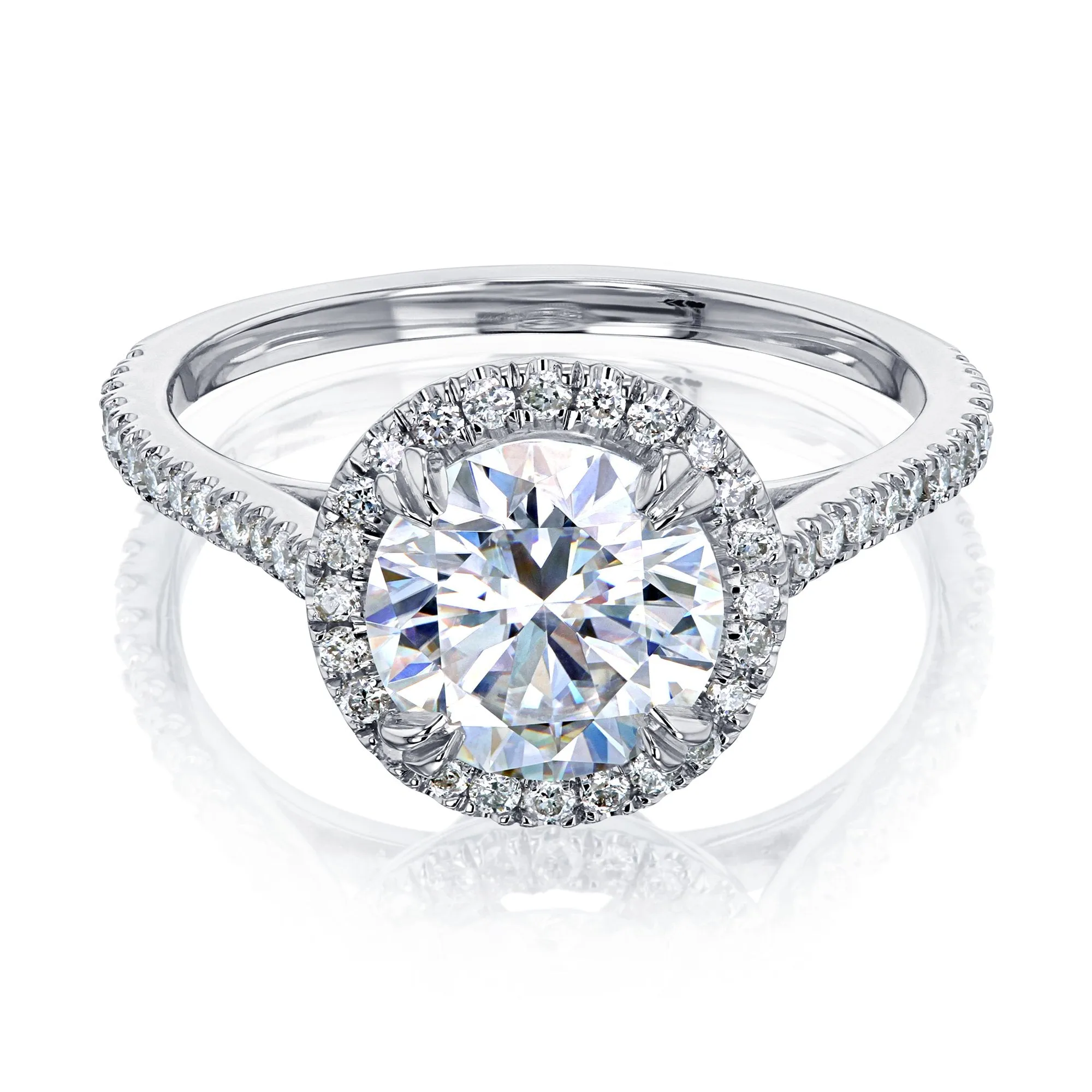 1-3/4ct.tw Original Round 7.5 Halo Ring