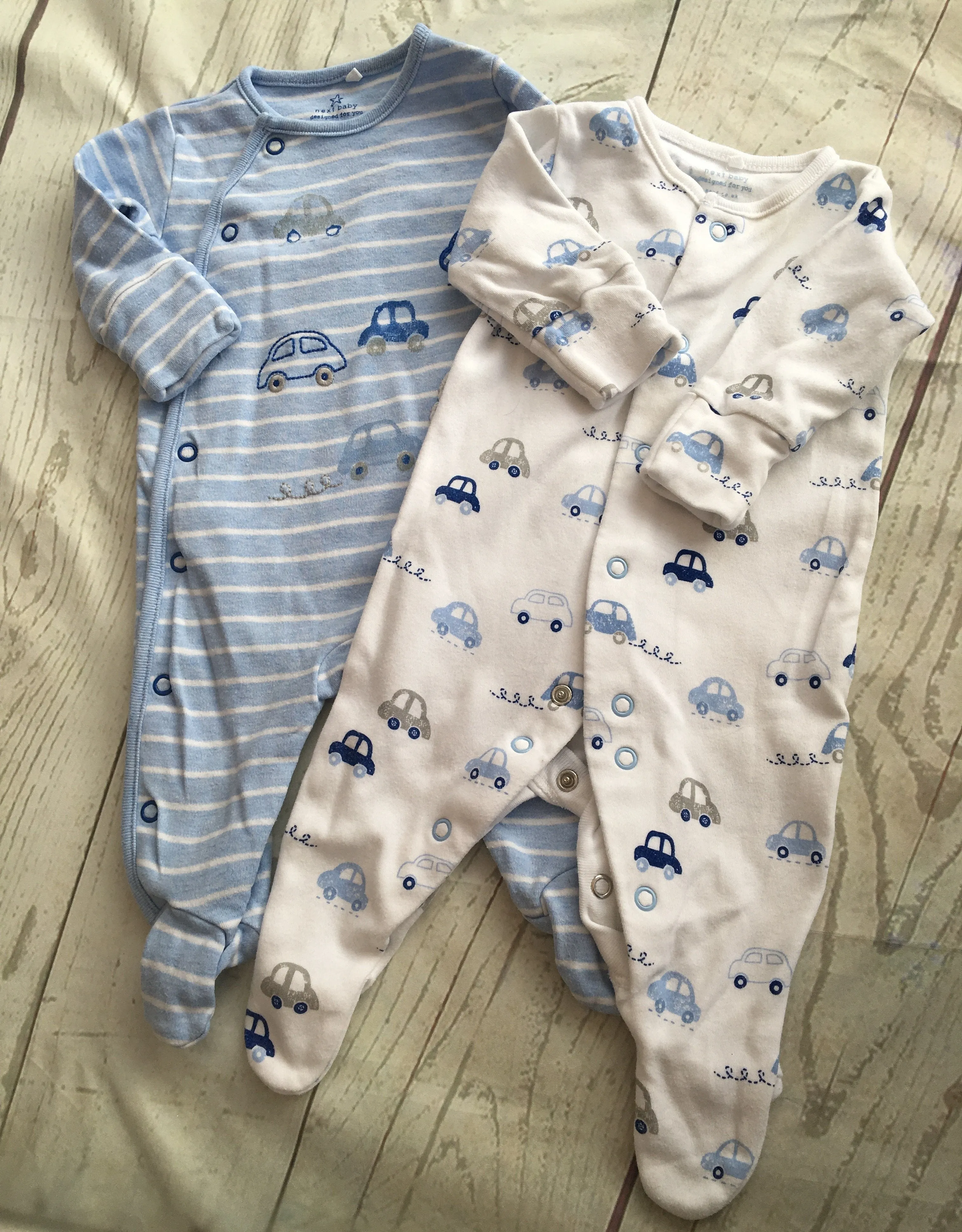 1 Month Sleepsuits x2