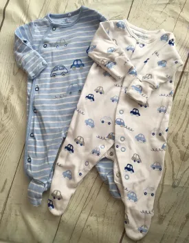 1 Month Sleepsuits x2
