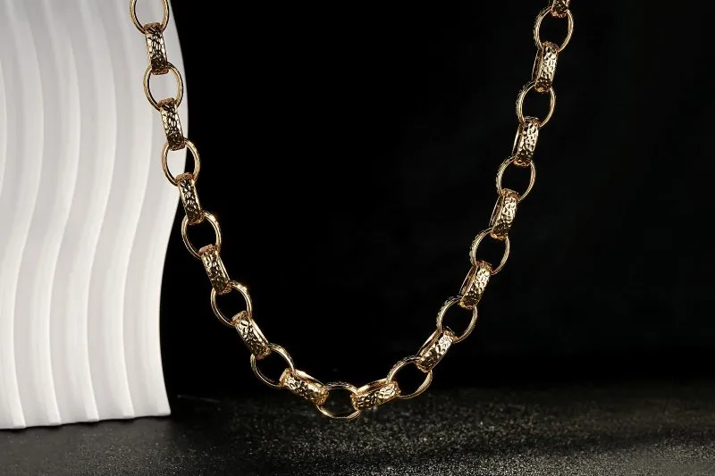 10mm Gold Filled Bonded Oval Pattern Belcher Chain 22 Inch