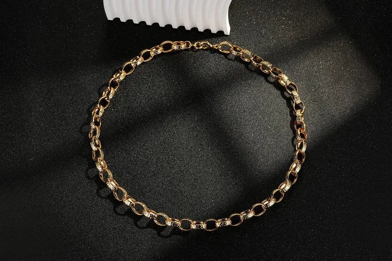 10mm Gold Filled Bonded Oval Pattern Belcher Chain 22 Inch