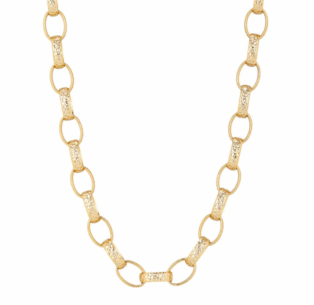 10mm Gold Filled Bonded Oval Pattern Belcher Chain 22 Inch