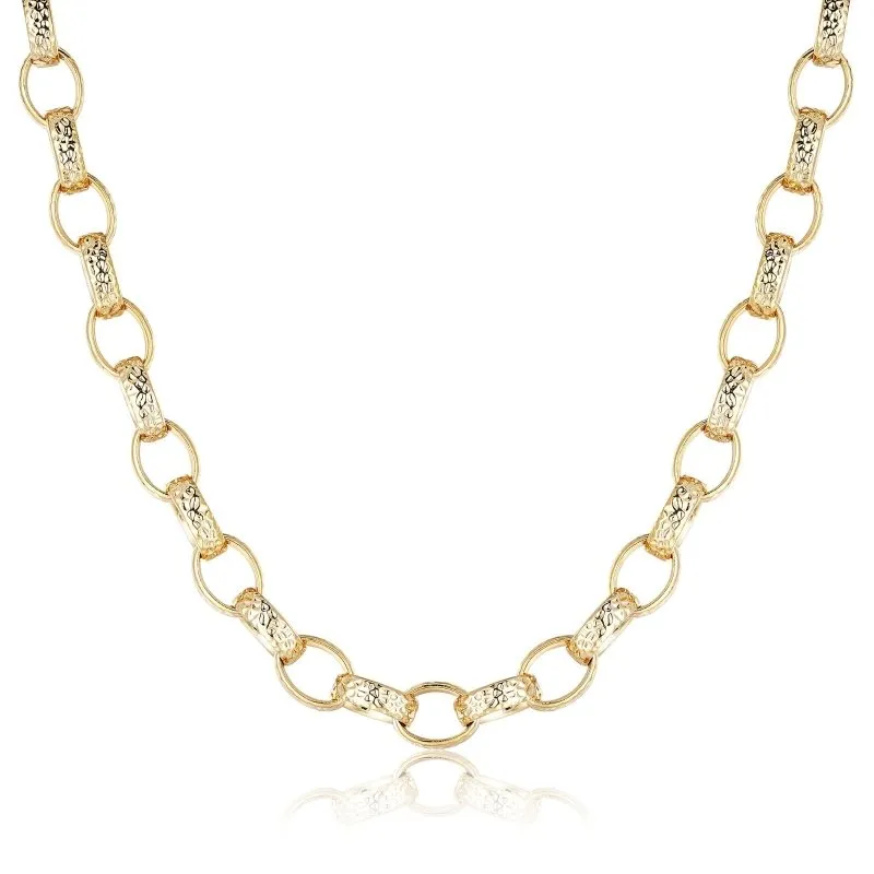 10mm Gold Filled Bonded Oval Pattern Belcher Chain 22 Inch
