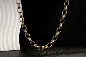 10mm Gold Filled Bonded Oval Pattern Belcher Chain 22 Inch