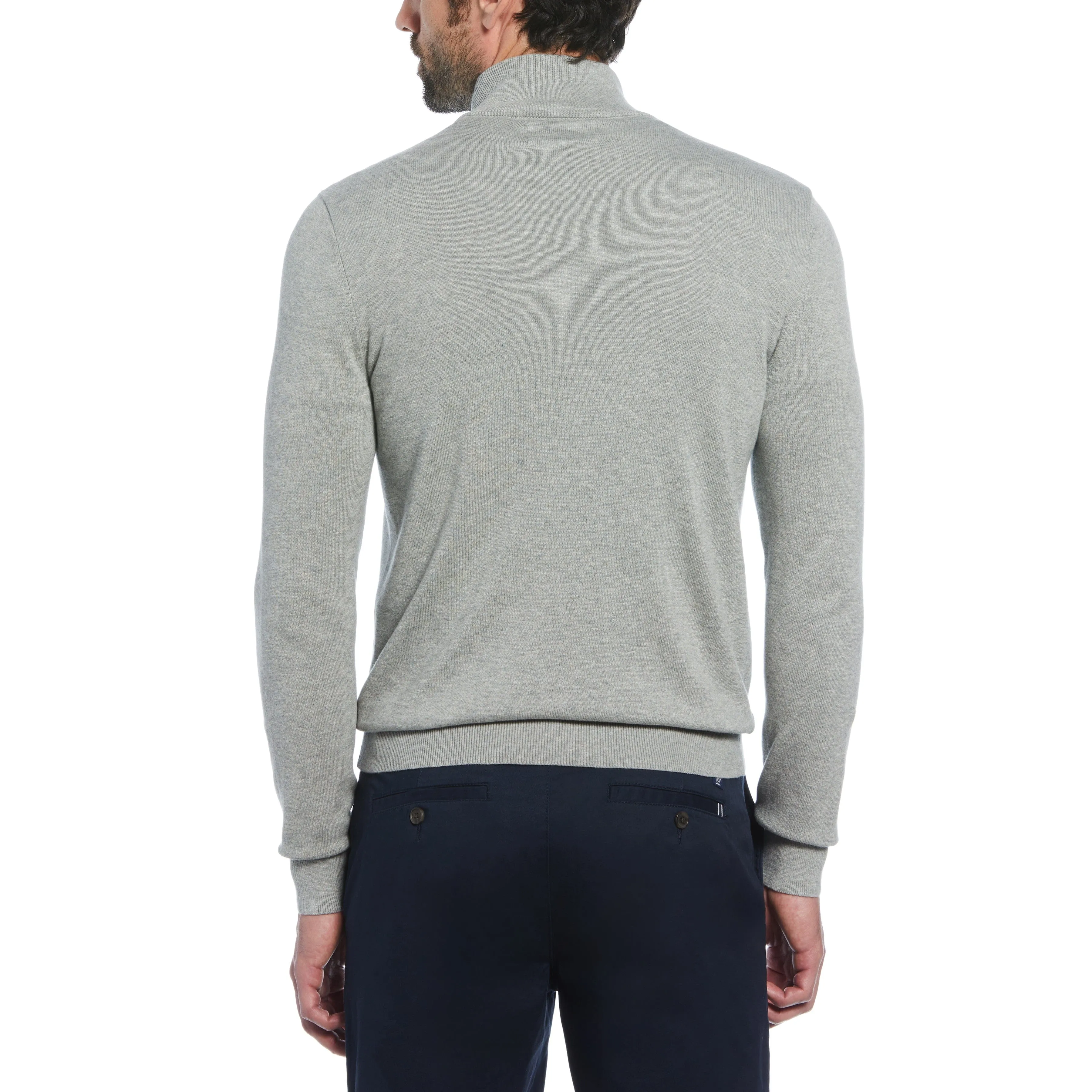 1/4 Zip Cotton Jersey Sweater