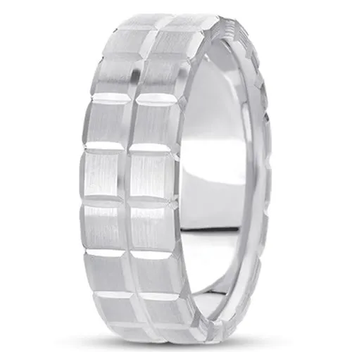 14K Gold Mens Fancy Wedding Band (8mm)
