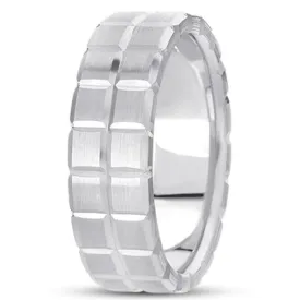 14K Gold Mens Fancy Wedding Band (8mm)