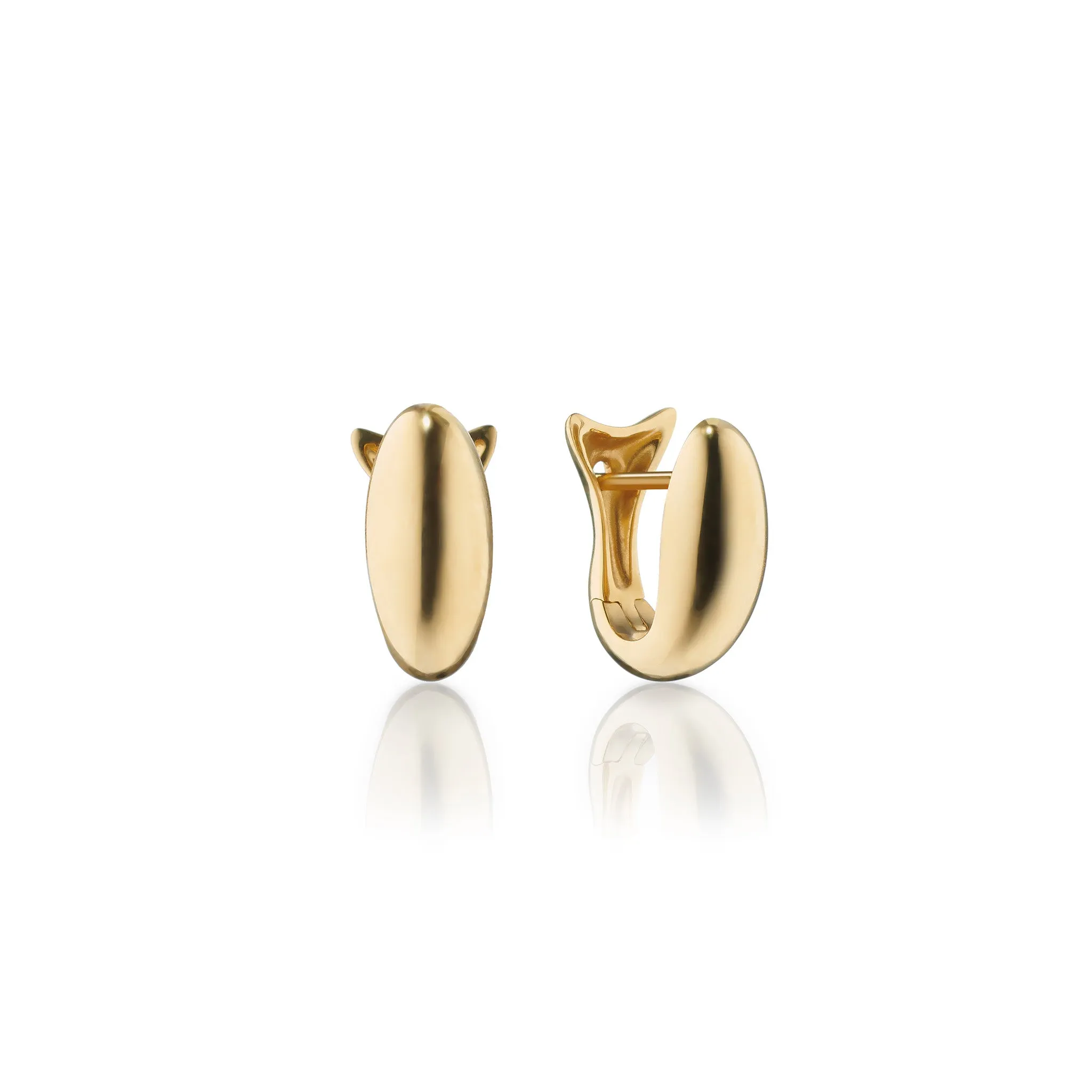 18K Gold Small Perseverance Huggie Earrings
