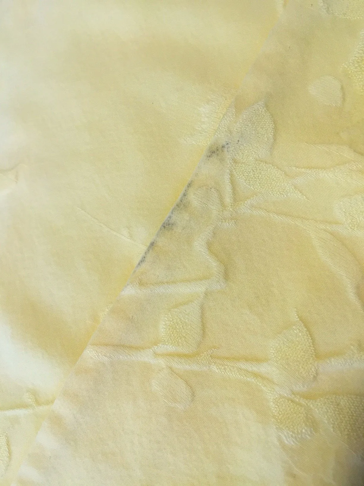 1950s Vintage Silk Kimono Robe with Yellow Floral Pattern