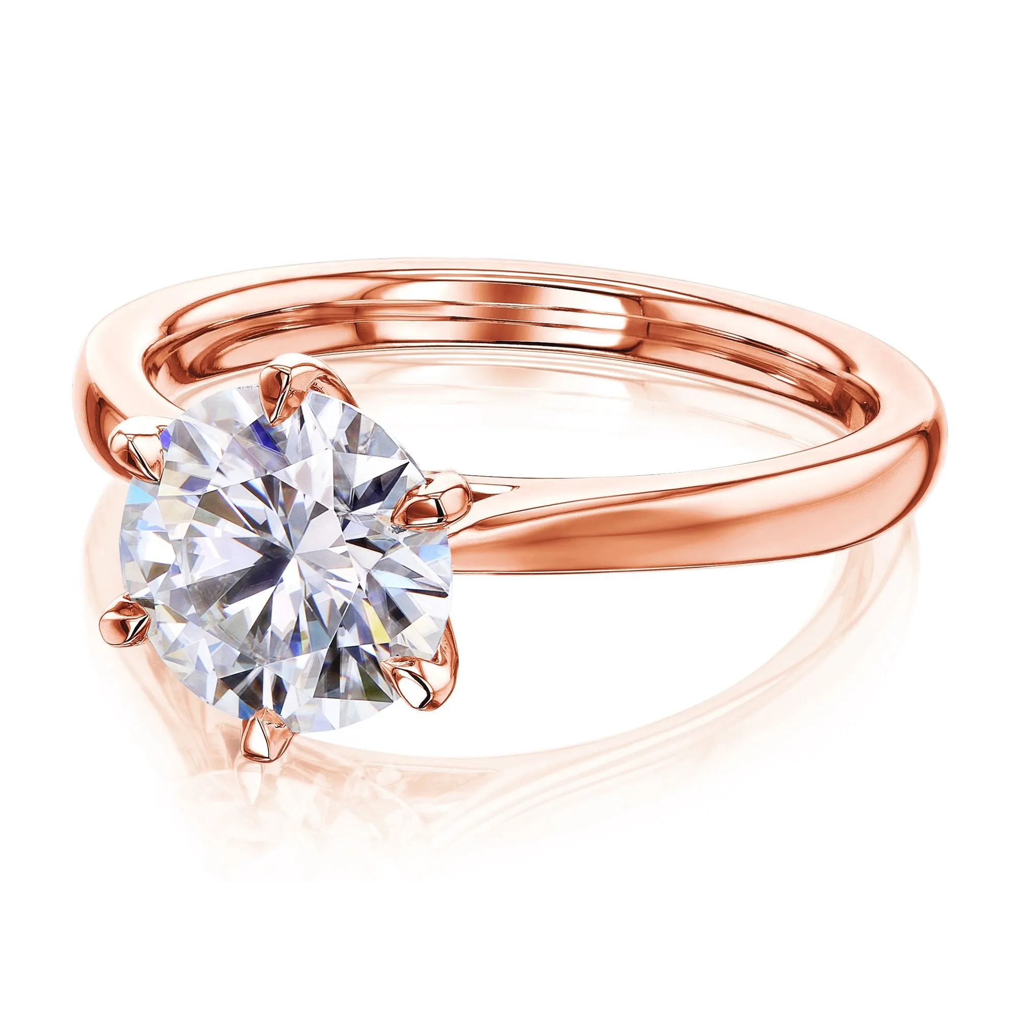 1.9ct Round Moissanite 6-Prong Ring