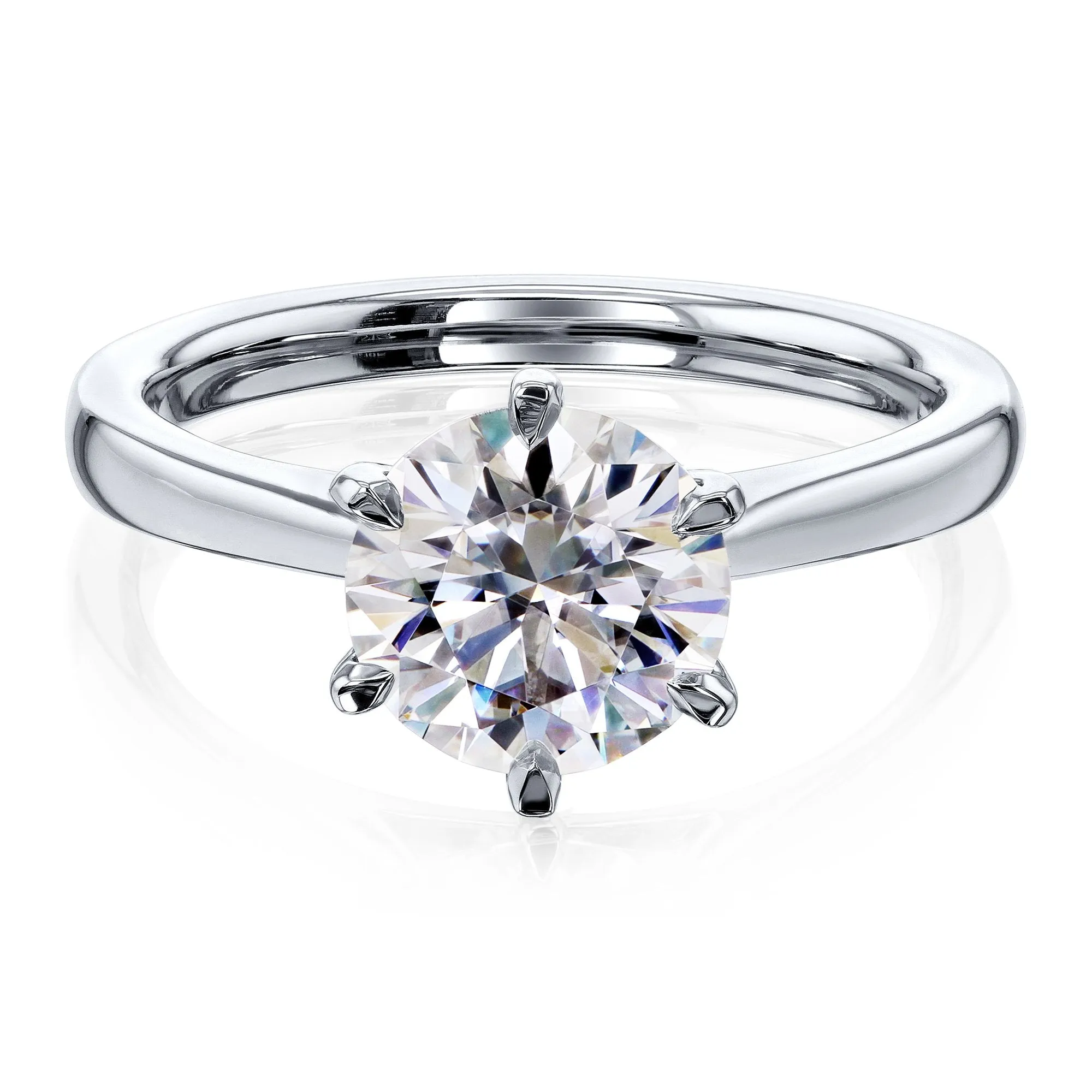 1.9ct Round Moissanite 6-Prong Ring