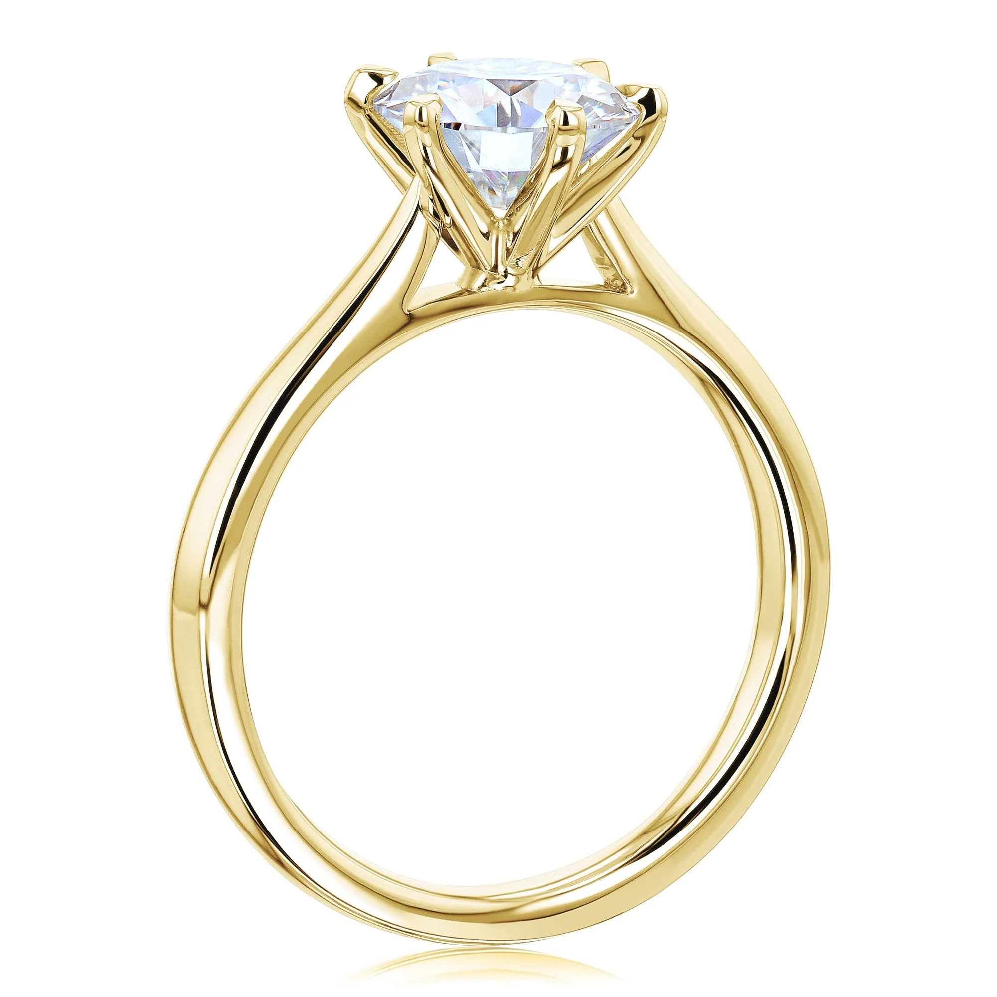 1.9ct Round Moissanite 6-Prong Ring