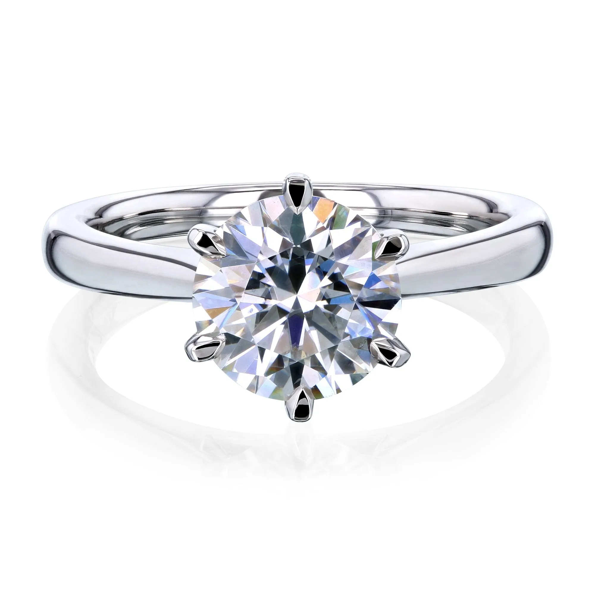 1.9ct Round Moissanite 6-Prong Ring