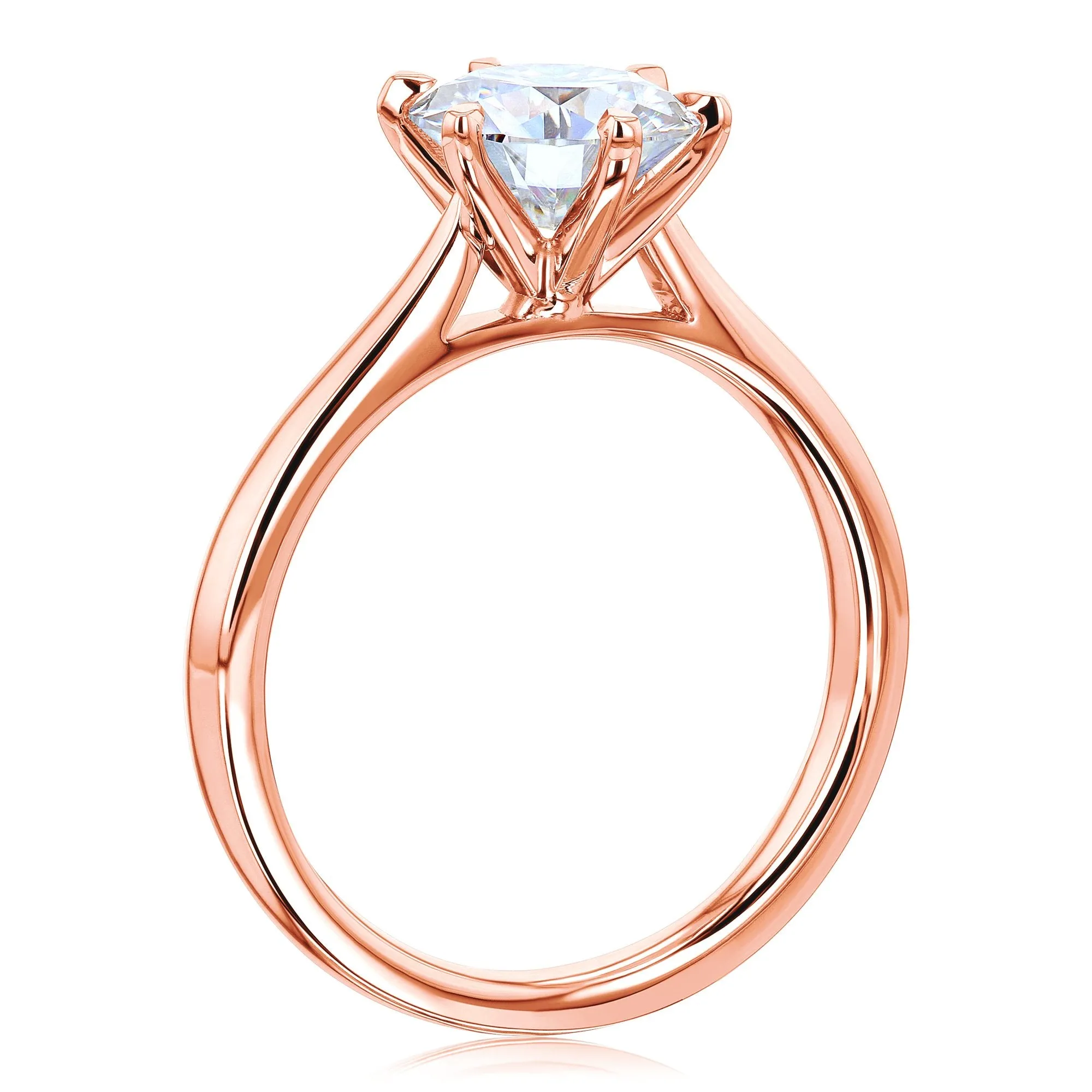 1.9ct Round Moissanite 6-Prong Ring