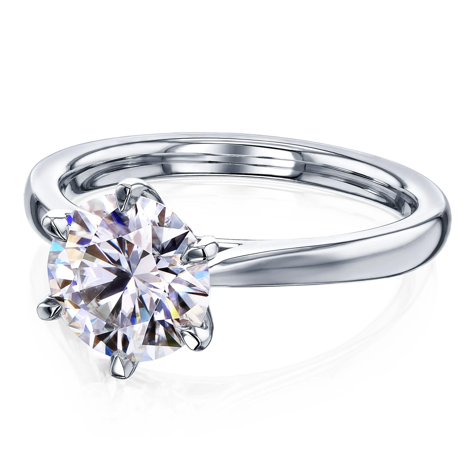 1.9ct Round Moissanite 6-Prong Ring