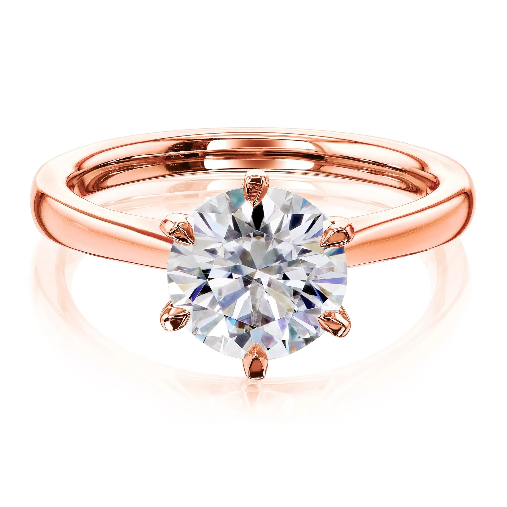 1.9ct Round Moissanite 6-Prong Ring