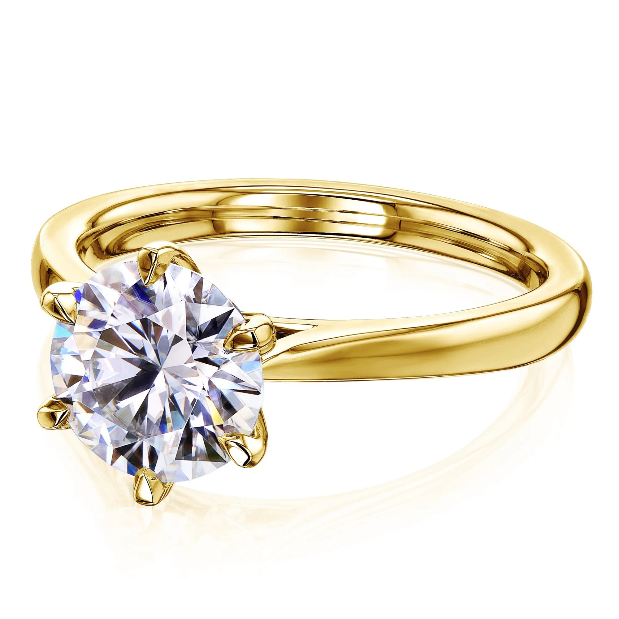 1.9ct Round Moissanite 6-Prong Ring