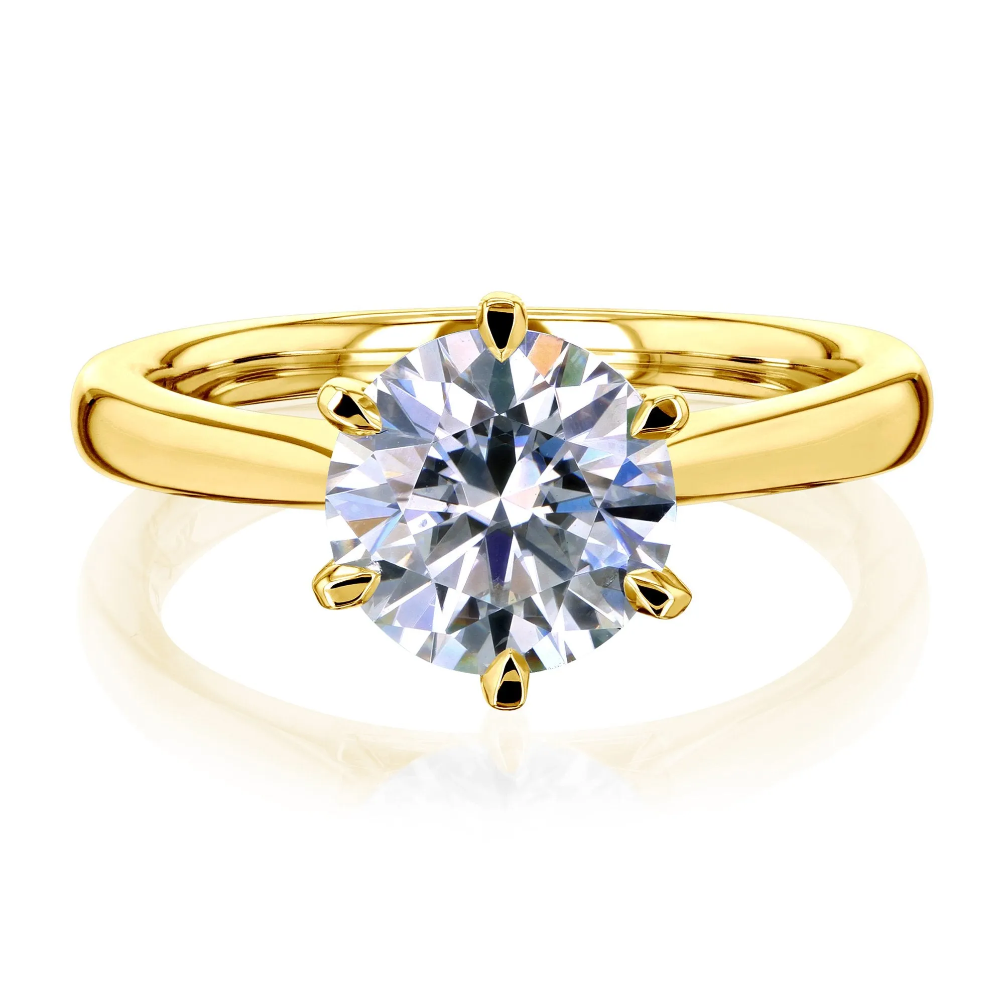 1.9ct Round Moissanite 6-Prong Ring
