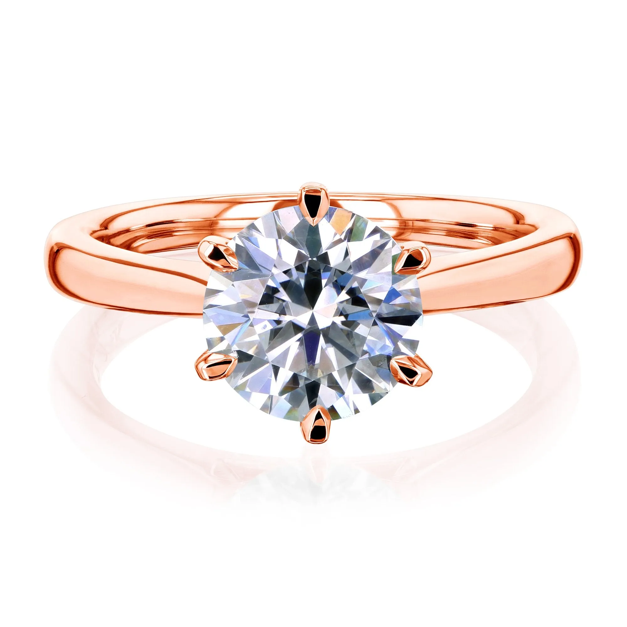 1.9ct Round Moissanite 6-Prong Ring