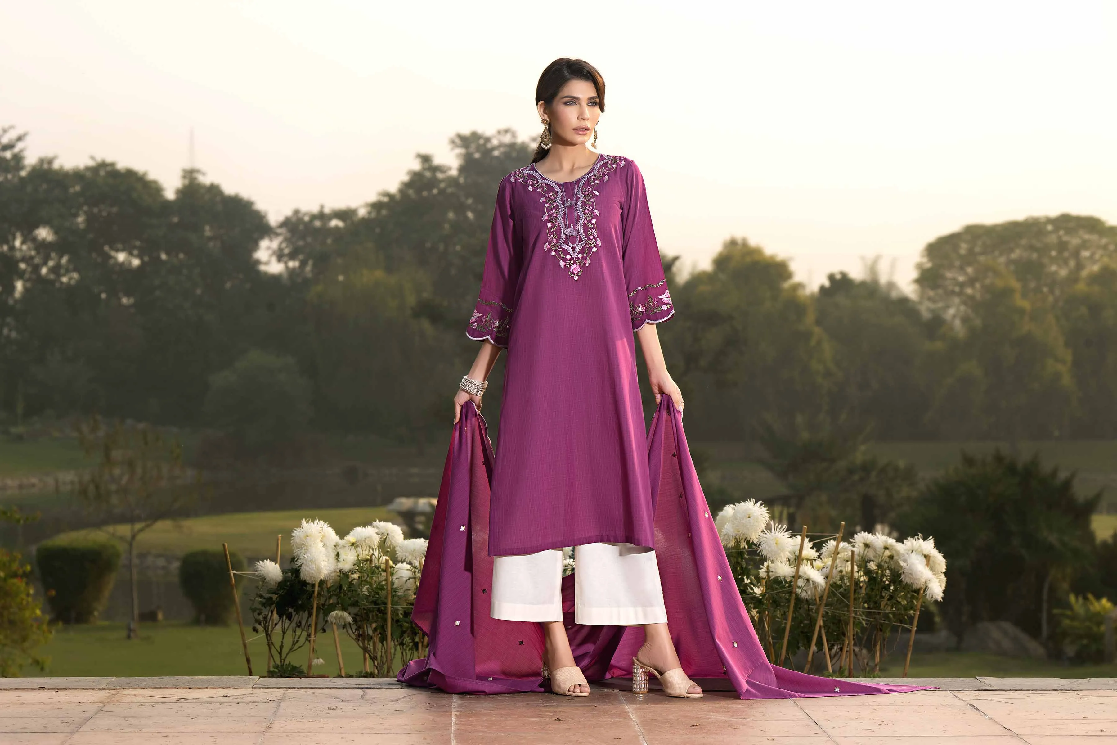 2 Piece - Embroidered Suit - KFS24-40