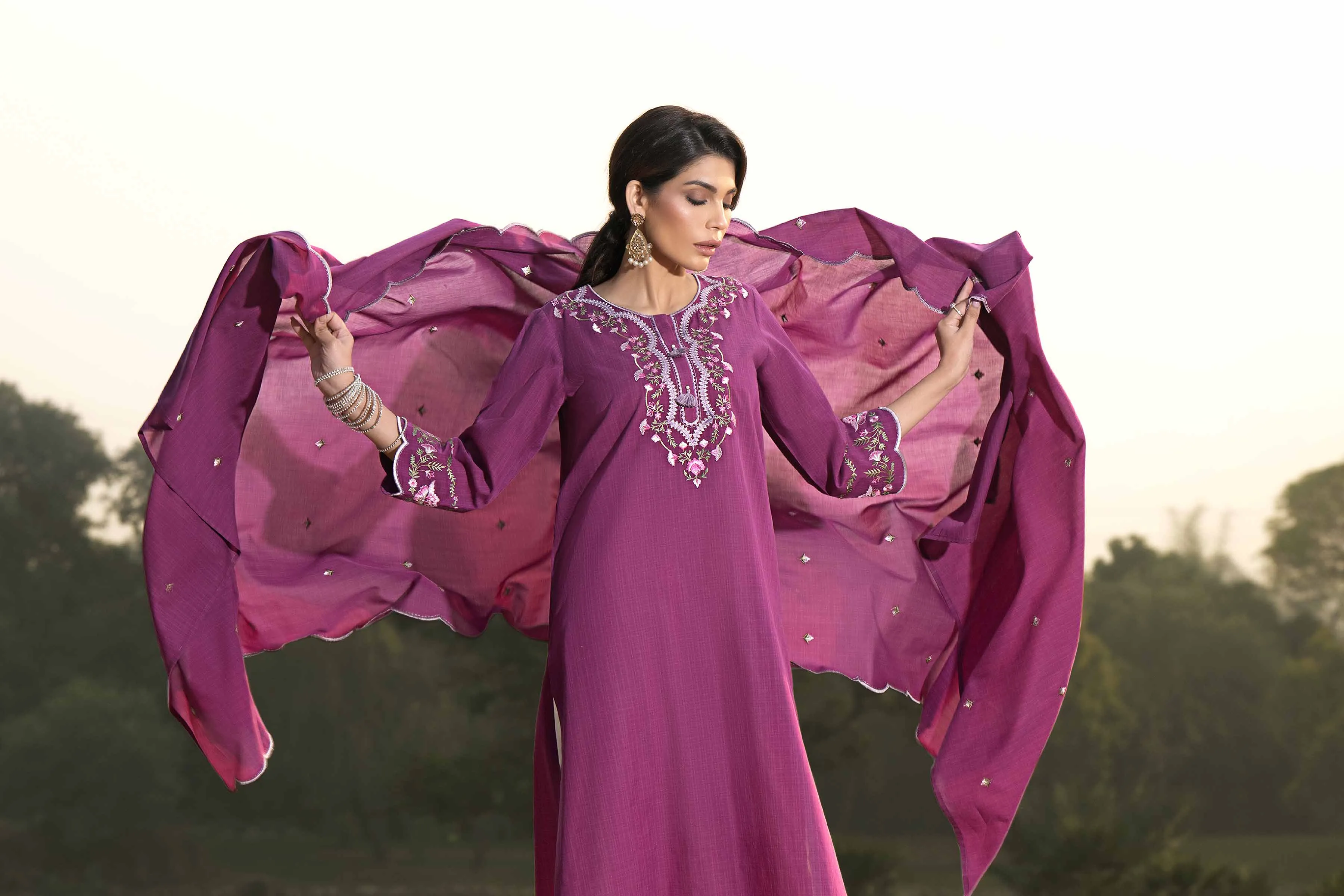 2 Piece - Embroidered Suit - KFS24-40