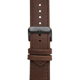 22mm Leather Dark Brown Gray