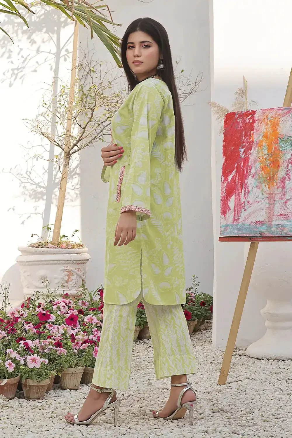 2PC Unstitched Printed Lawn Shirt and Trouser KST-2487
