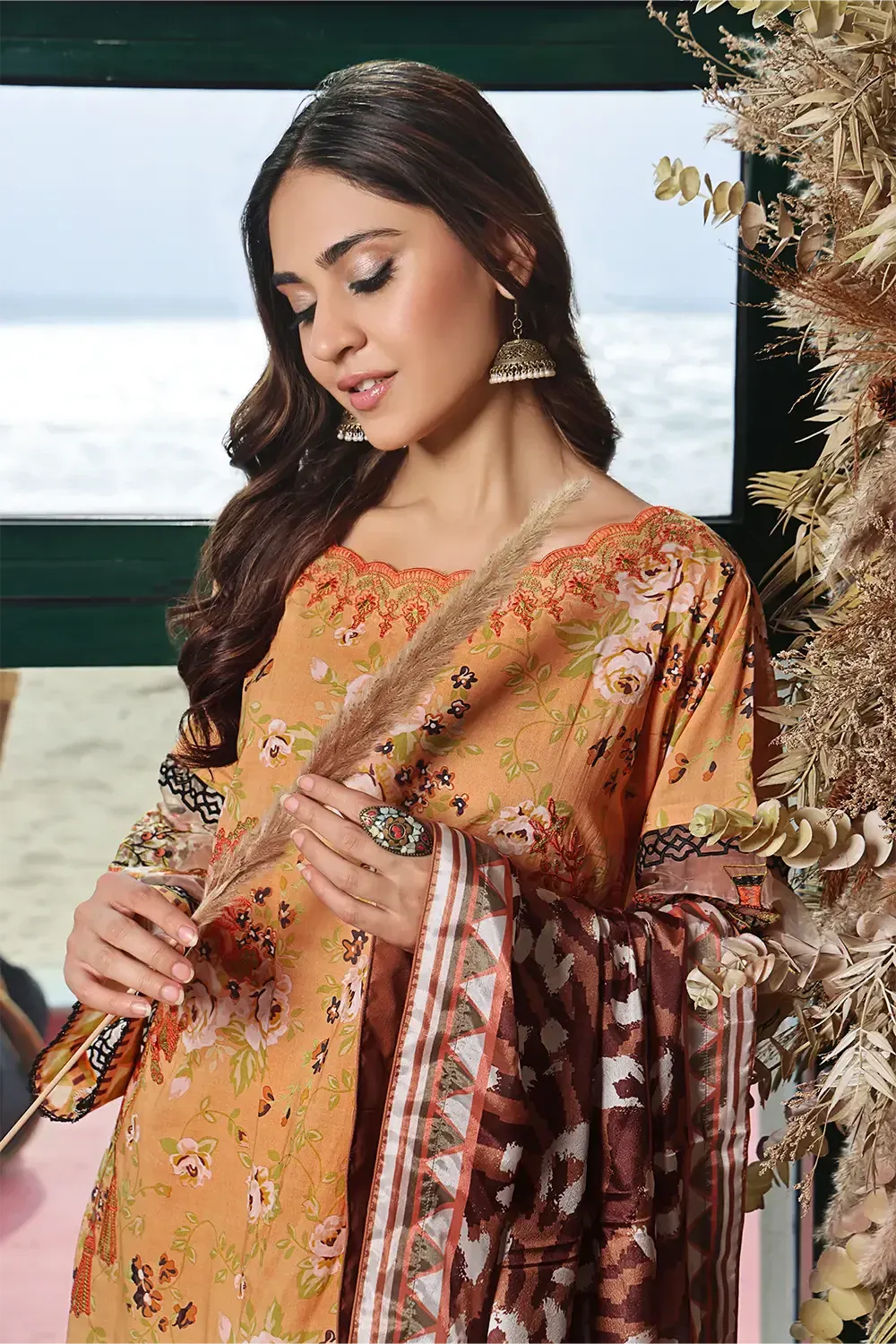 3PC Embroidered Unstitched Lawn Suit KSE-2463
