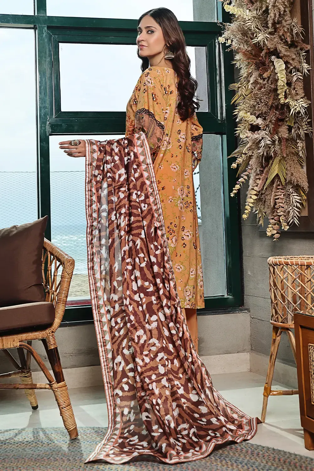 3PC Embroidered Unstitched Lawn Suit KSE-2463