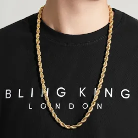 8mm Gold Filled Bonded Rope Chain Necklace 24/30 Inches