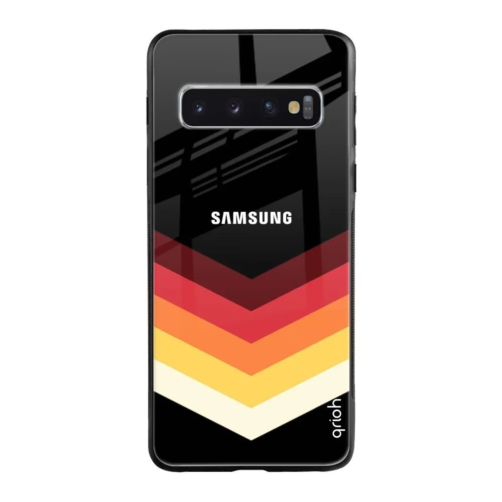 Abstract Arrow Pattern Glass Case For Samsung Galaxy S10 Plus