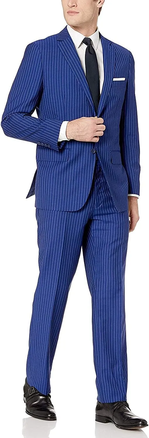 Adam Baker Men's Modern Fit 100% Wool Two-Piece Notch Lapel Suit