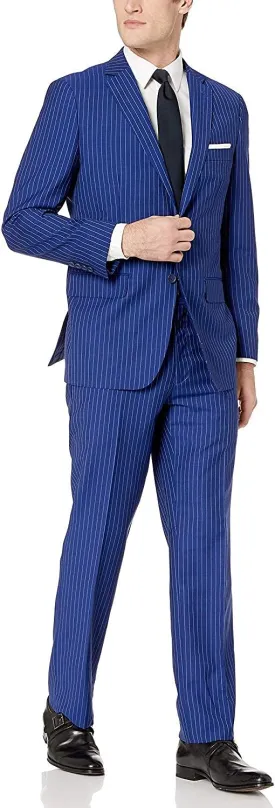Adam Baker Men's Modern Fit 100% Wool Two-Piece Notch Lapel Suit