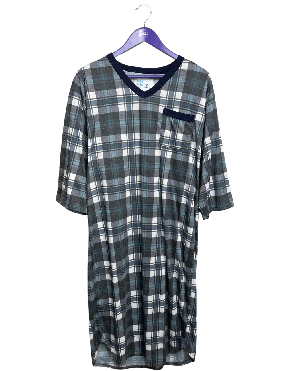 Adaptive Knit V-Neck Nightshirt