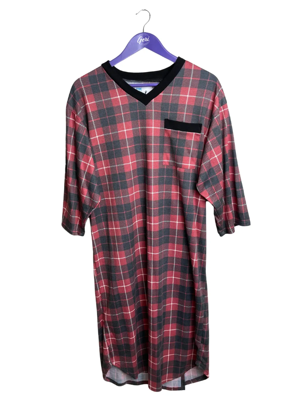 Adaptive Knit V-Neck Nightshirt