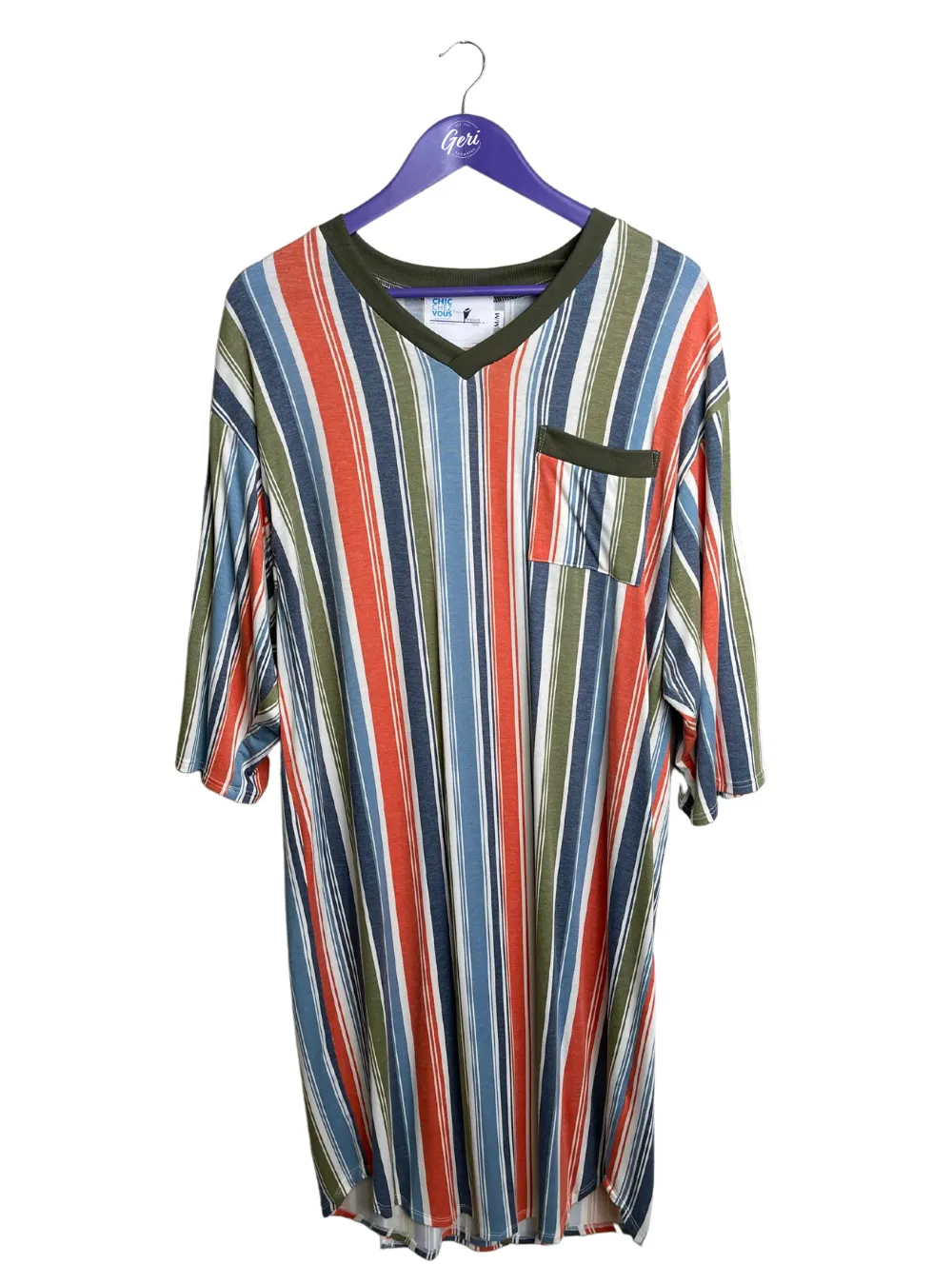 Adaptive Knit V-Neck Nightshirt