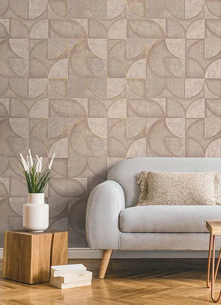 Addison Blush Retro Geo Wallpaper from Fusion Advantage Collection