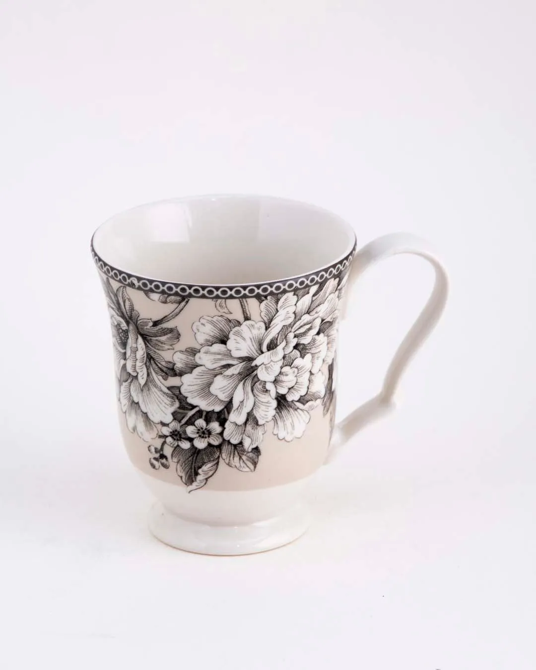 Adelaide Antique White Ceramic Mug - Set of 4