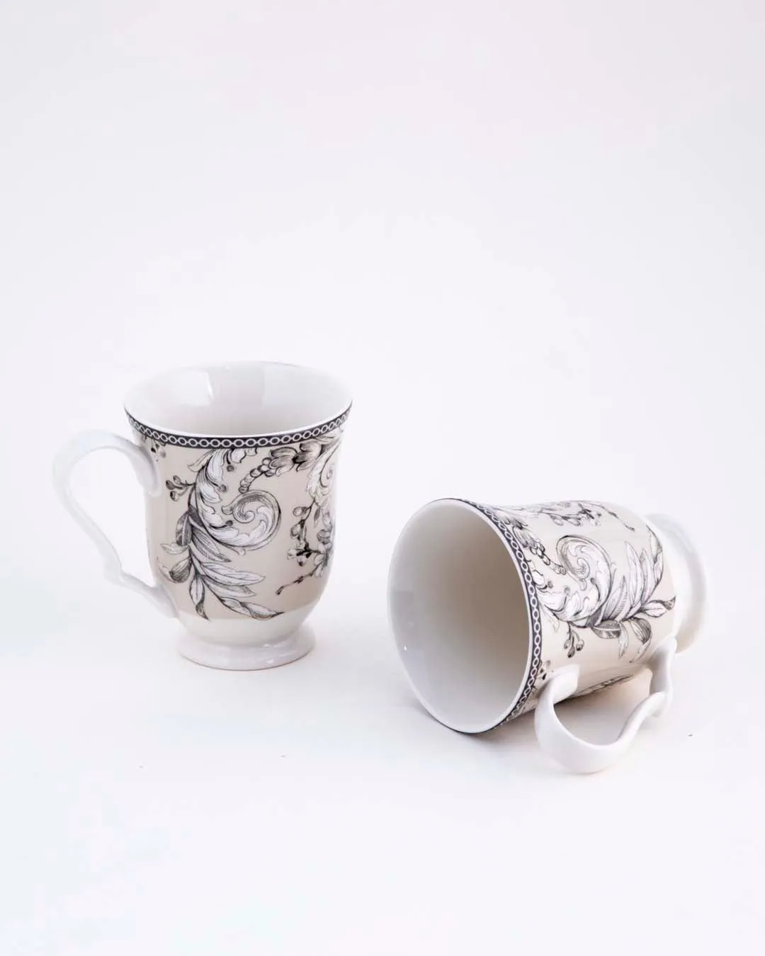 Adelaide Antique White Ceramic Mug - Set of 4