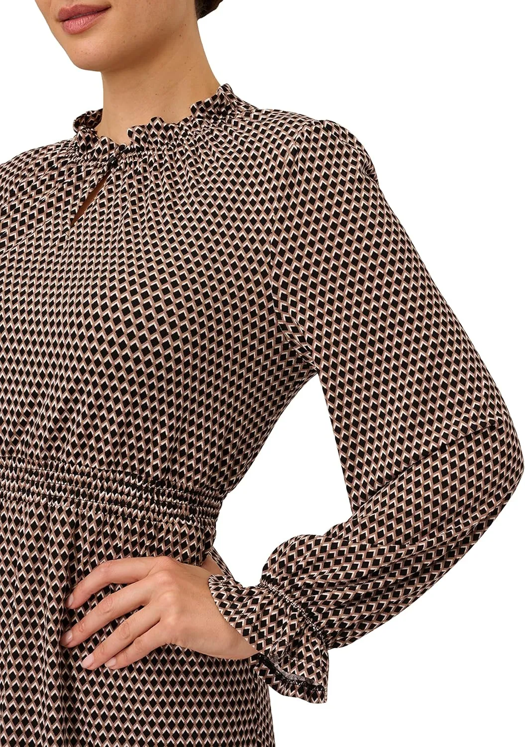 Adrianna Papell Women's Printed Smocked Waist Dress