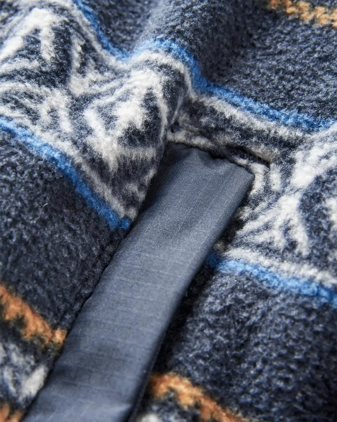 Adrift Midnight Fairisle Recycled Polar Fleece Jacket - Sustainable Comfort
