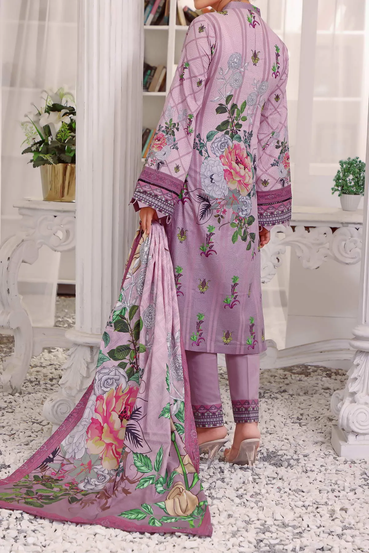 Aiza By VS Textile Embroidered Lawn Unstitched 3 Piece Suit - 01