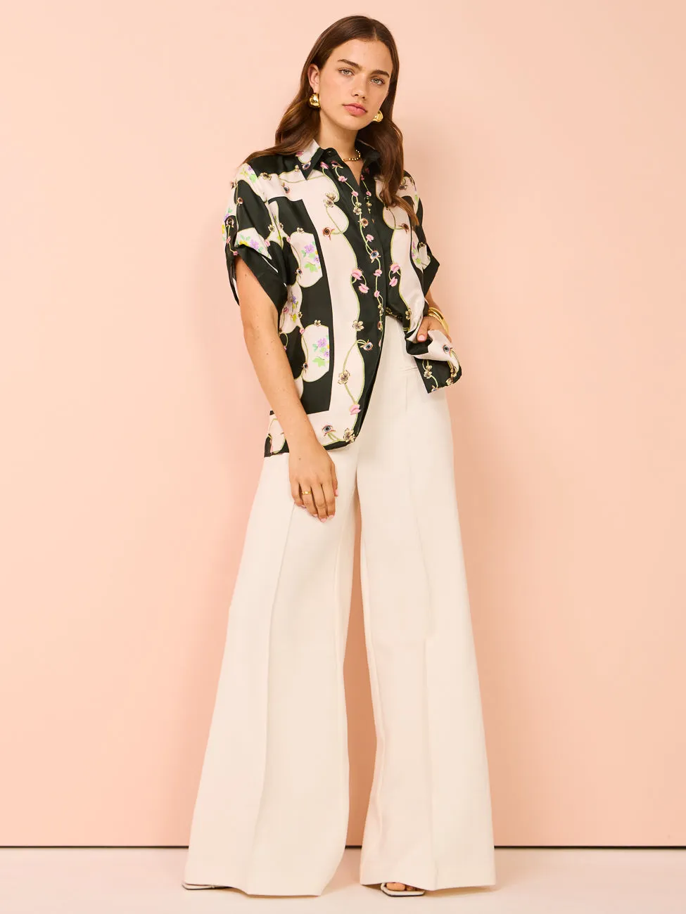 Alemais Venus Shirt in Black/White