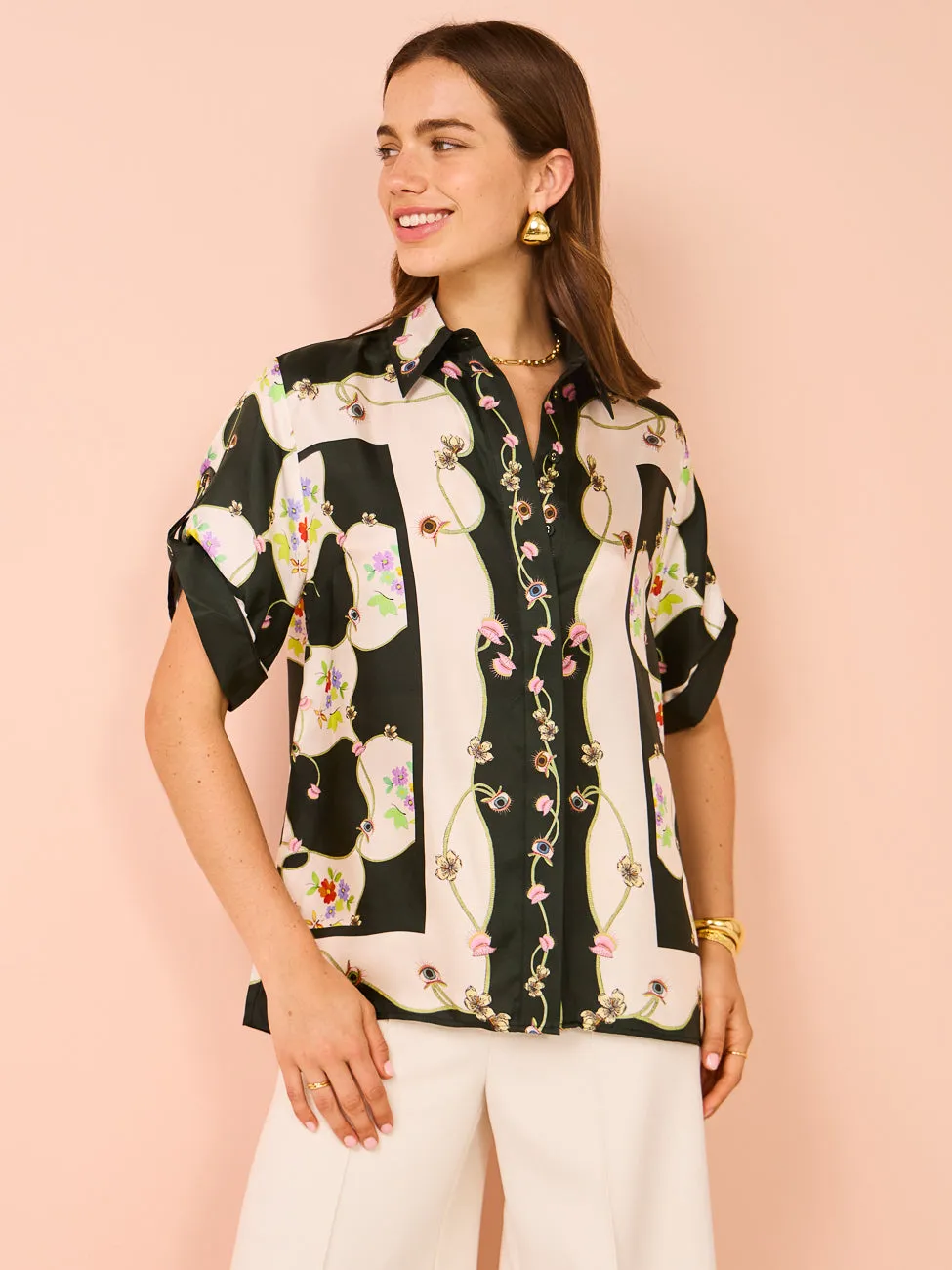 Alemais Venus Shirt in Black/White