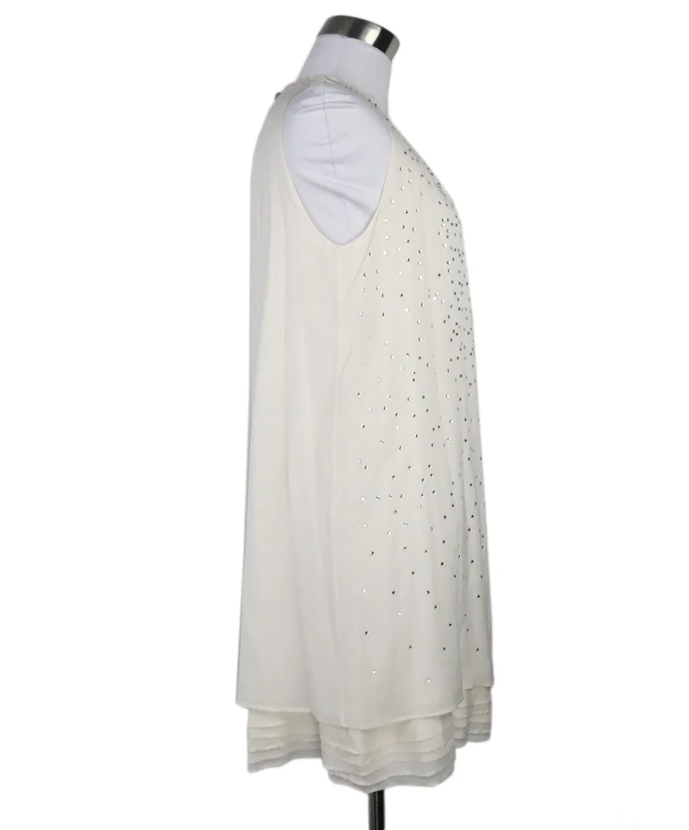 Alice   Olivia Ivory Silk Rhinestone Dress sz 4