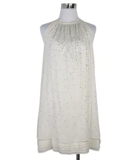 Alice   Olivia Ivory Silk Rhinestone Dress sz 4