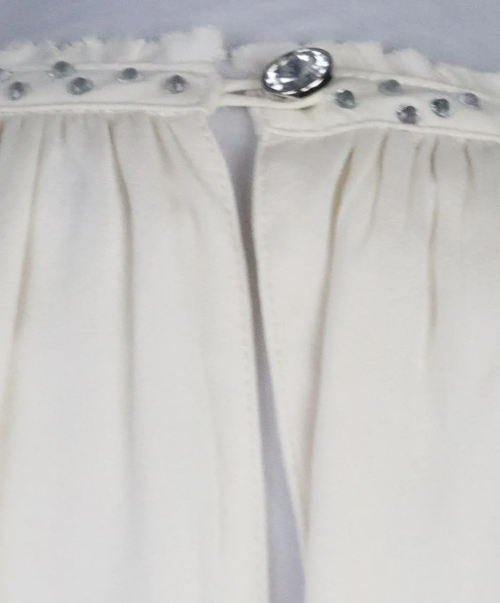 Alice   Olivia Ivory Silk Rhinestone Dress sz 4