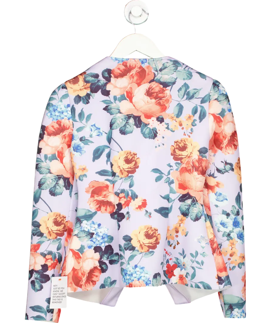 ASOS Purple Floral Blazer With Embellishment UK 10