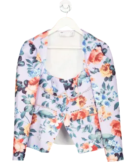 ASOS Purple Floral Blazer With Embellishment UK 10