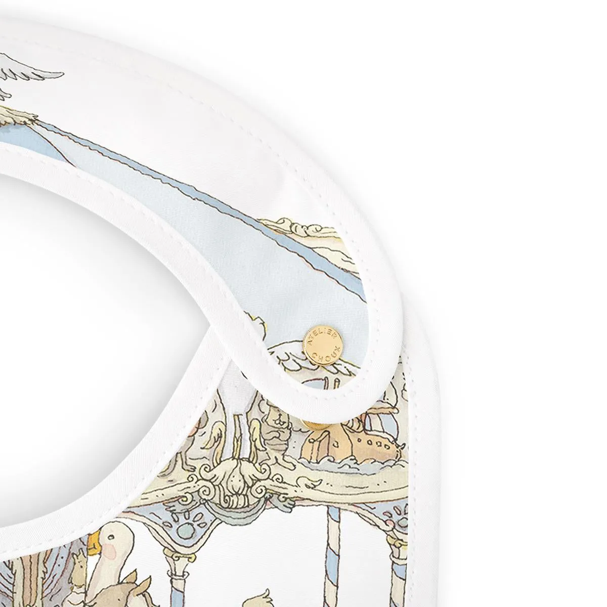 Atelier Choux Satin Bib Carousel Blue